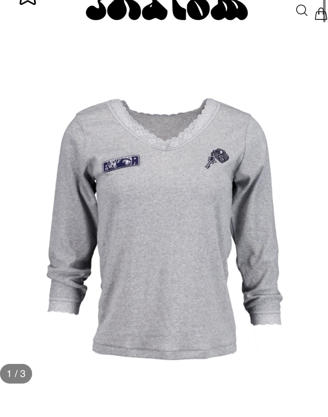 샬롬클럽 shalomclub 그레이 레이스탑 lace top gray 상품이미지2