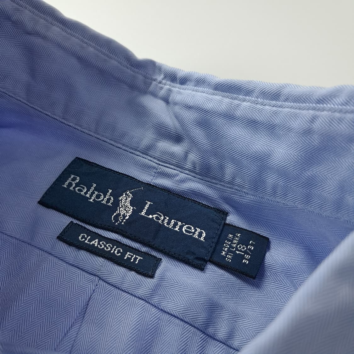CK583 2XL 폴로 90s 블루 마이크로 헤링본 셔츠 남방 상품이미지3