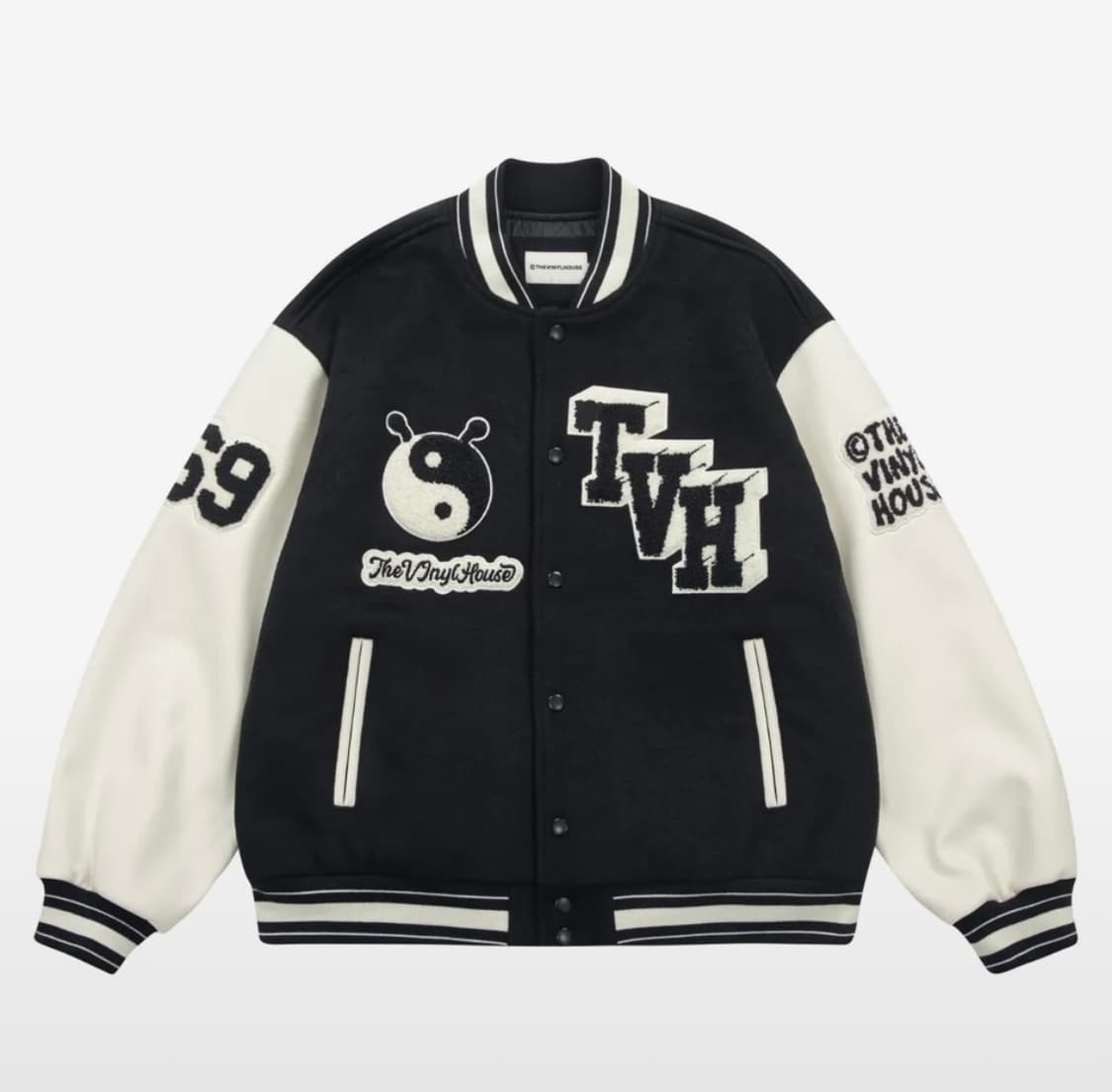 L) 더바이닐하우스 인양 바시티 자켓 네이비 상품이미지1