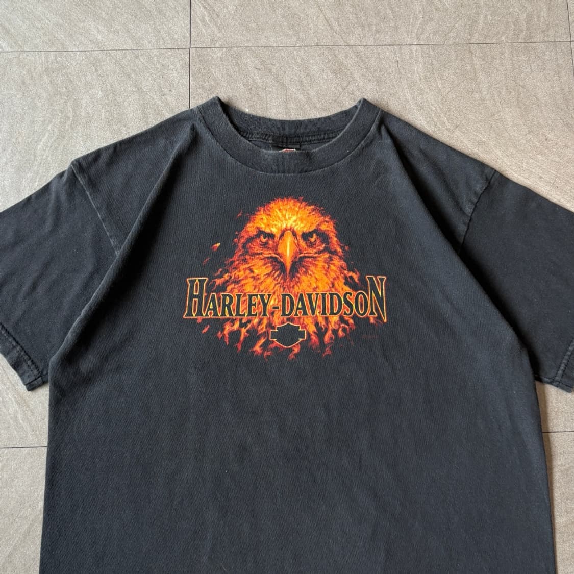 00년 미국 생산 할리데이비슨 플레임 이글 반팔 티셔츠 상품이미지3