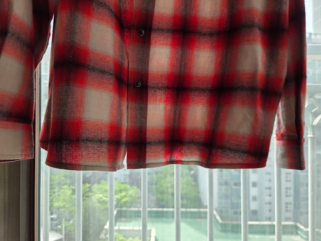 블랙아웃 체크셔츠 레드 [L] 상품이미지5