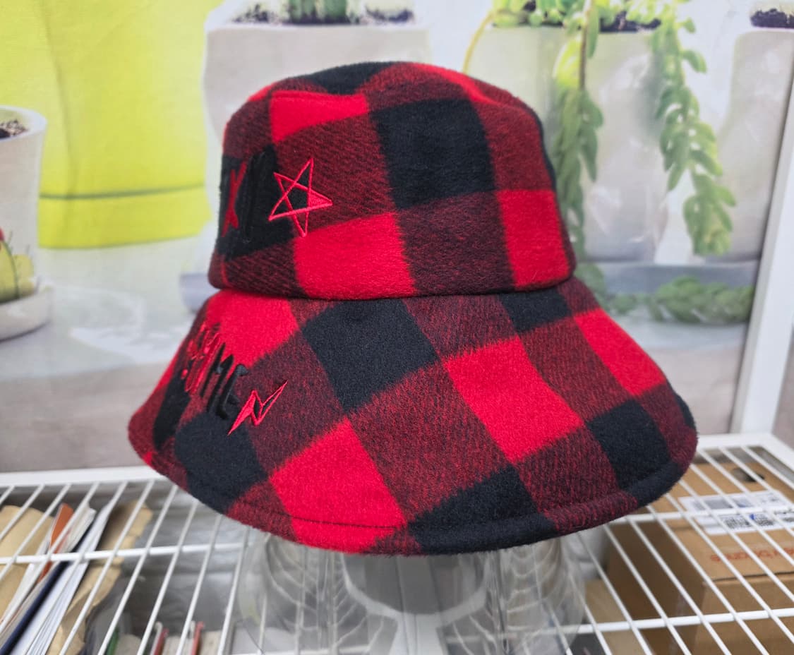 럭키슈에뜨 여성 겨울모자 울 체크모자 버킷햇 KG49 상품이미지2