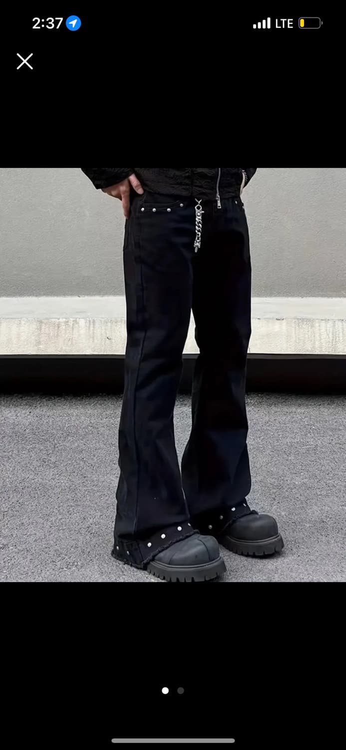 블랙 스터드 데님팬츠 상품이미지1
