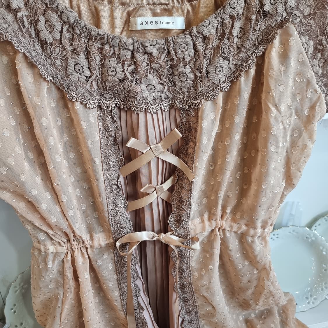 엑시즈팜(axes femme) 레이스 쉬폰 원피스 상품이미지9