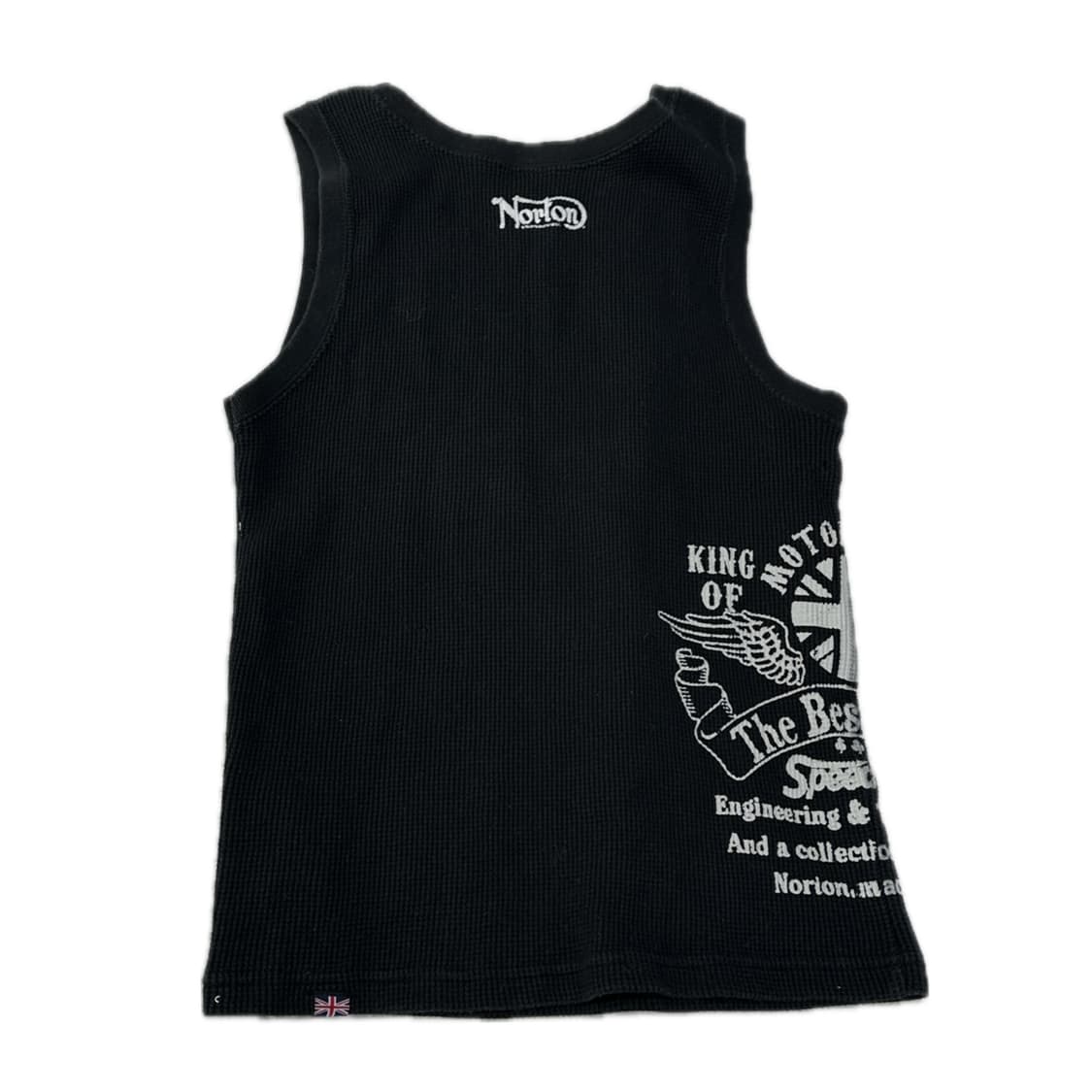 🎸나나깔 프린팅 와플 슬리브리스🎸락 펑크 이너 레터링 블랙 데빌  상품이미지3