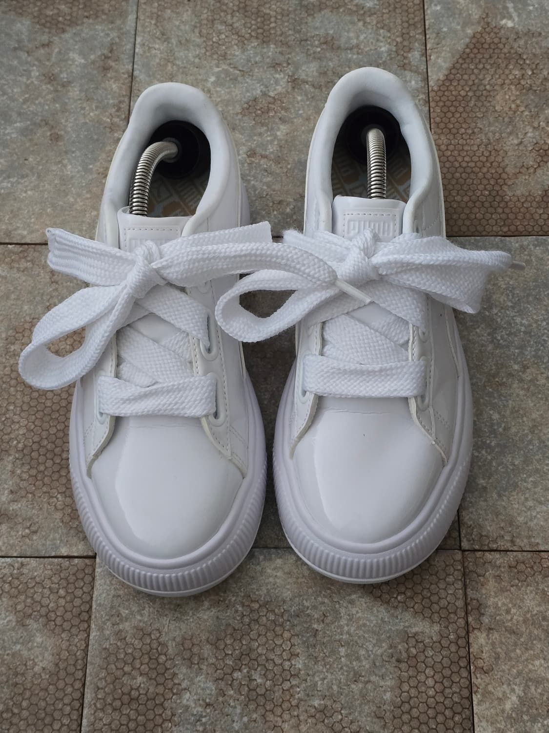 (250)푸마 스웨이드 마유 하트 페이턴트 화이트 상품이미지2