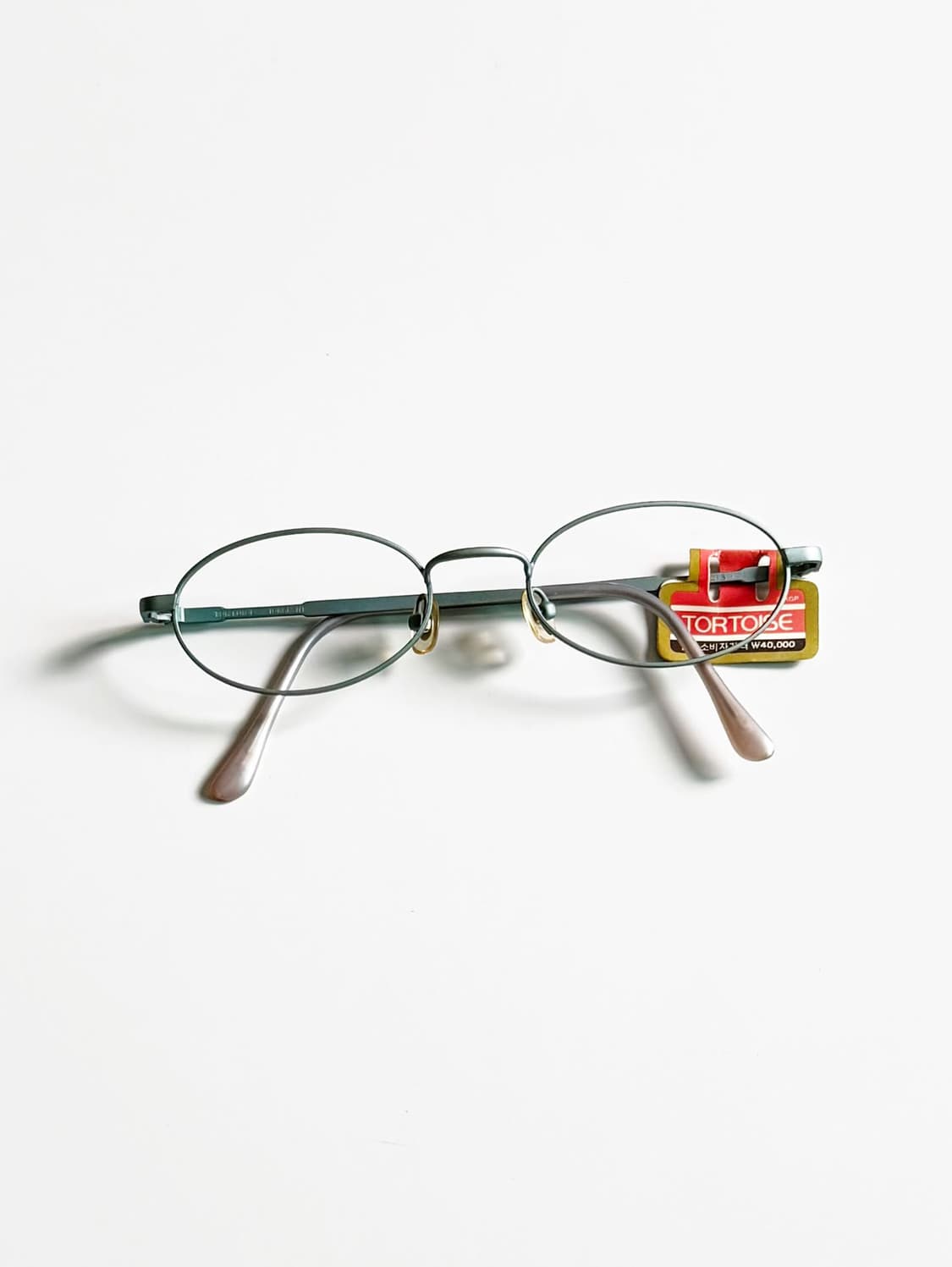 90s TORTOISE 매트 민트 슬림 오벌 메탈 빈티지 안경 상품이미지1