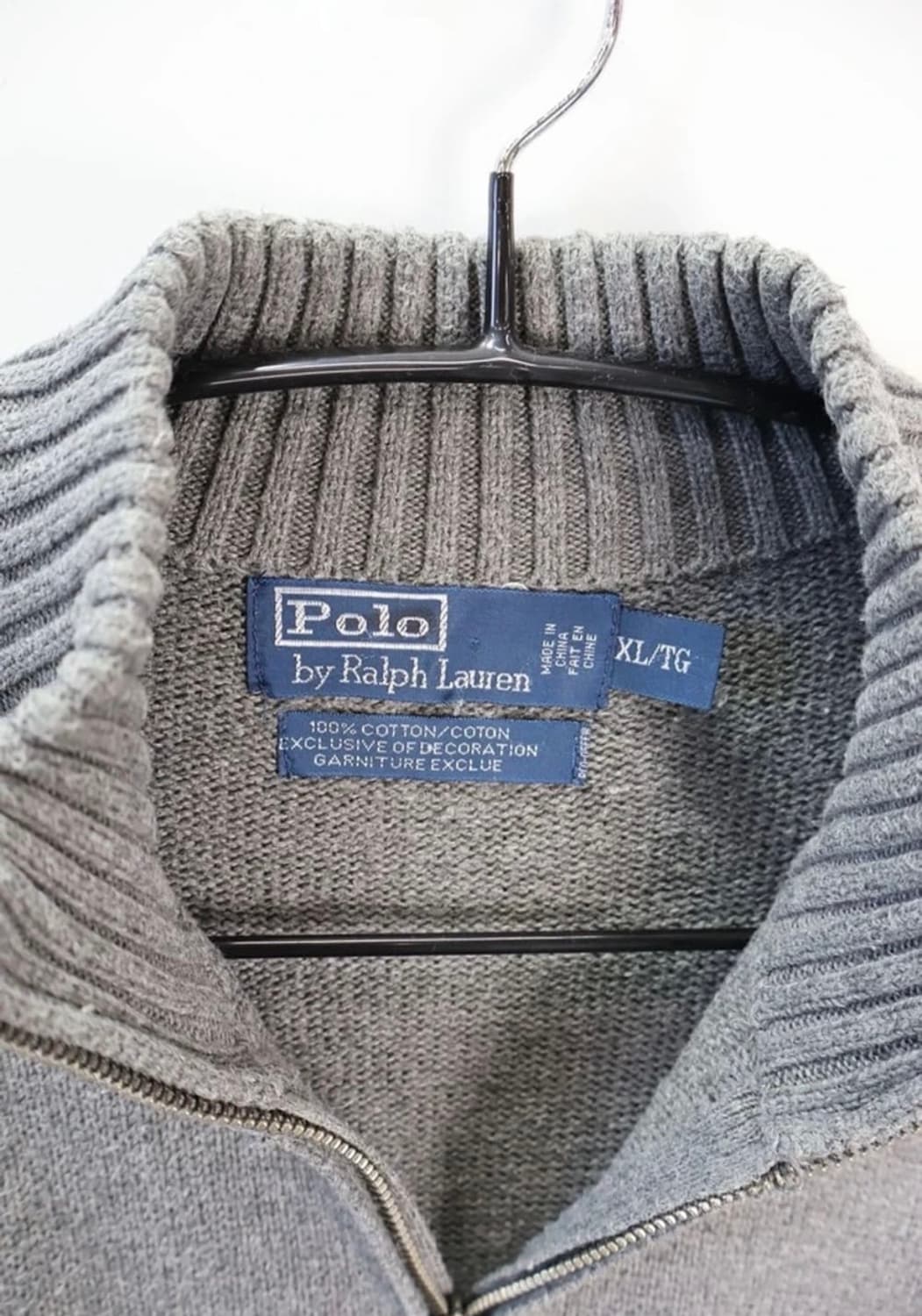 폴로 랄프로렌 반집업 니트 차콜 XL 상품이미지3