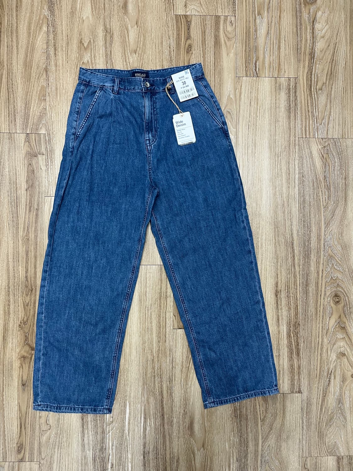 (새상품) 후아유 핀턱 와이드 청바지 30 상품이미지3
