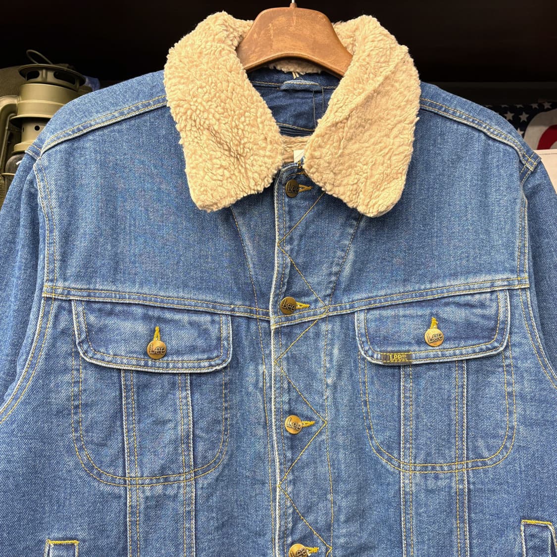 90s 리 쉐르파 보아라이닝 탈부착 크롭 데님 트러커자켓  N287 상품이미지3