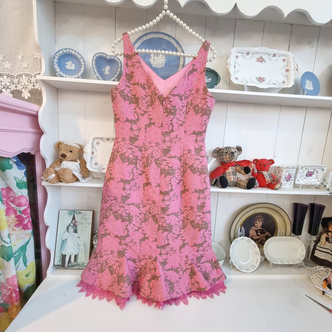 핑크 플라워 레이스 슬립원피스 상품이미지4