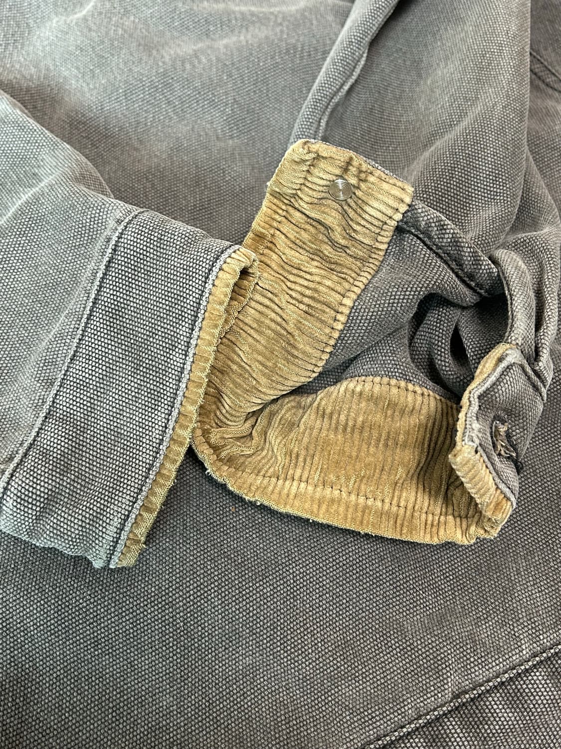 80s 퀵실버 솔트 워터 데님 USA 코듀로이 블랙 워싱 워크자켓 상품이미지7