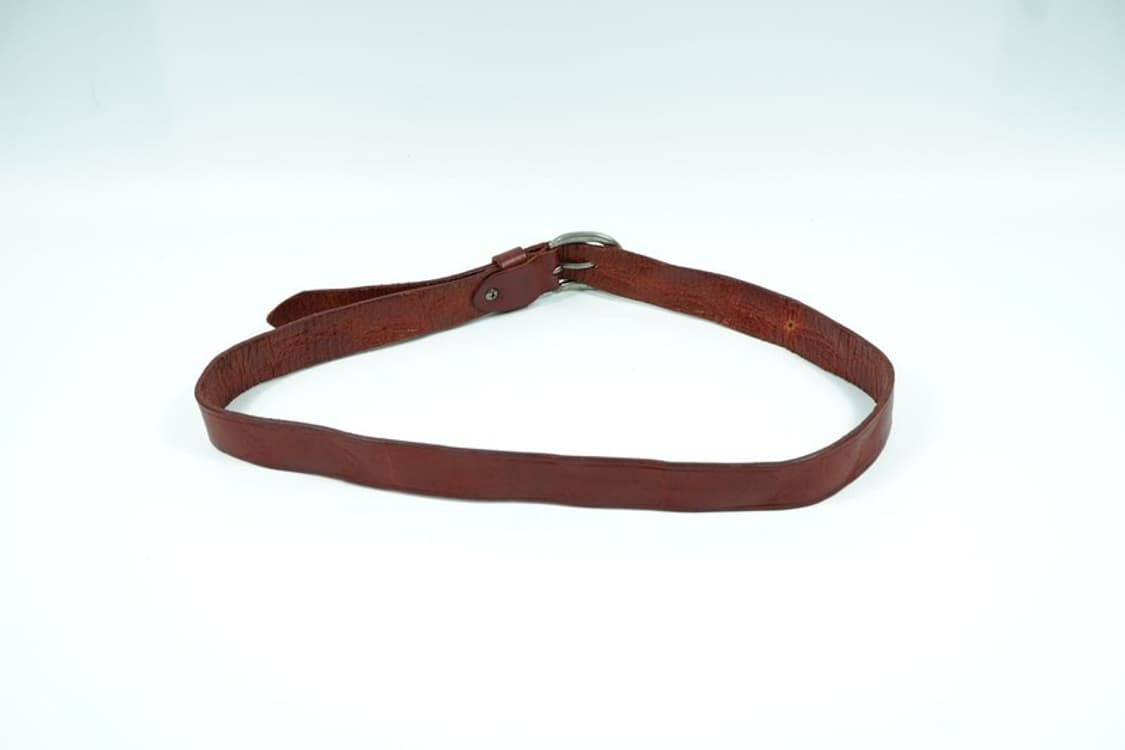 빈티지 무드 레드 브라운 리얼 레더 통가죽 벨트 상품이미지3