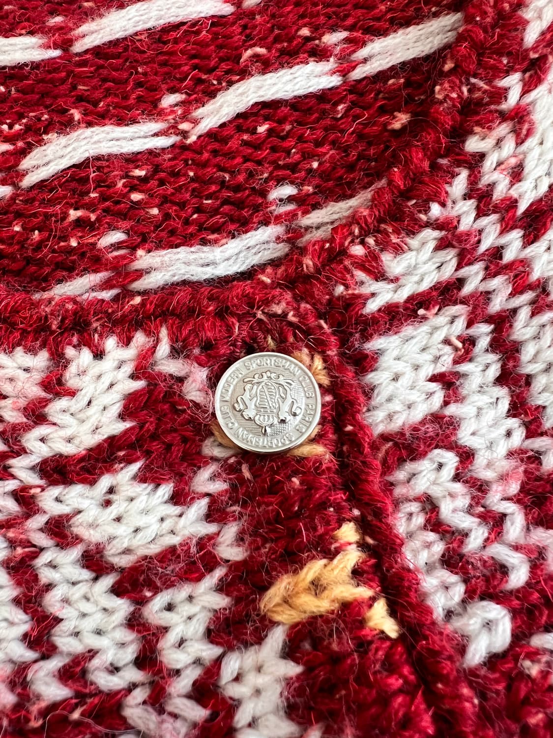 빈티지 헤리티지 레드 노르딕 울 니트 가디건 상품이미지3