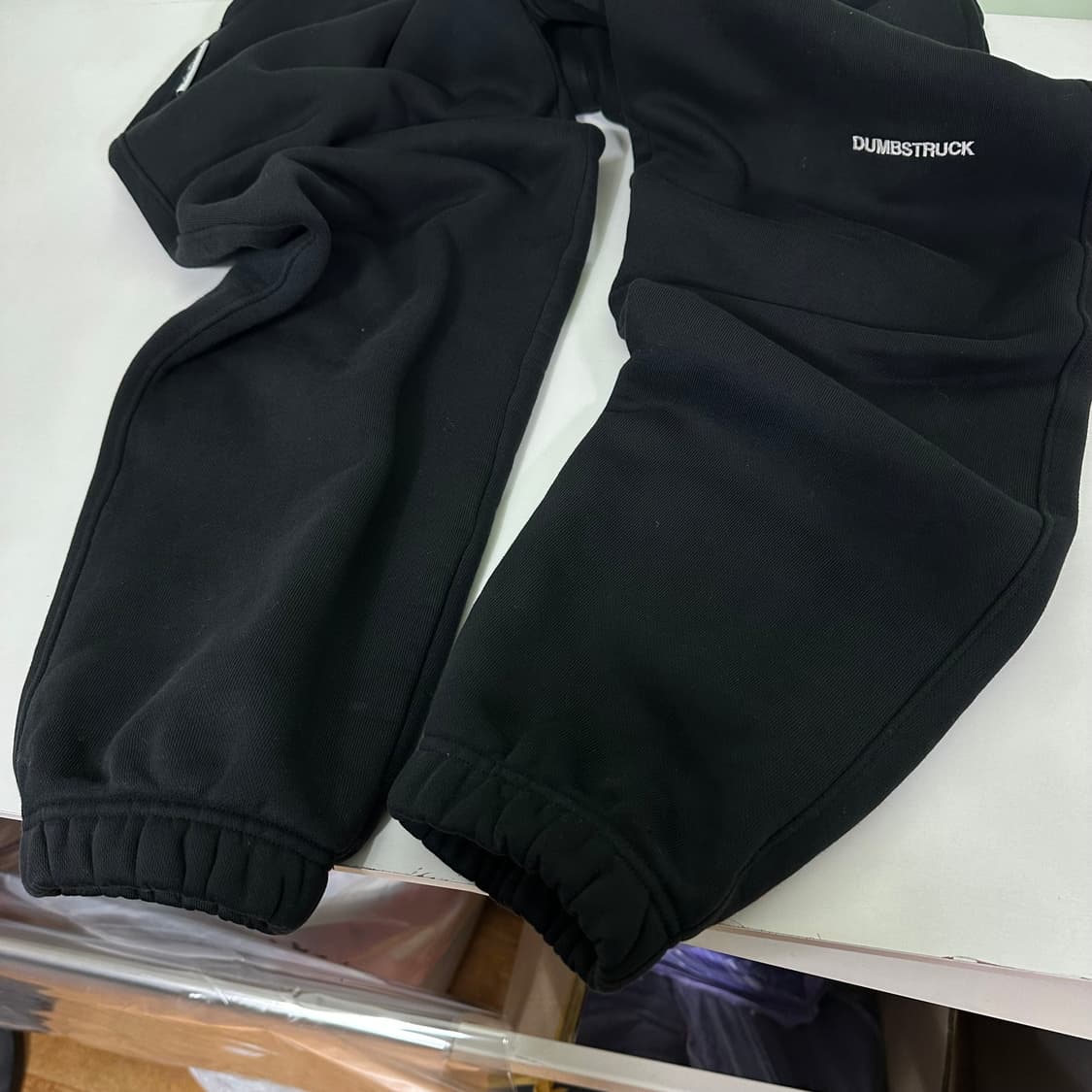 M 덤브스트럭 블랙 기모 헤비스웻 조거팬츠 상품이미지3