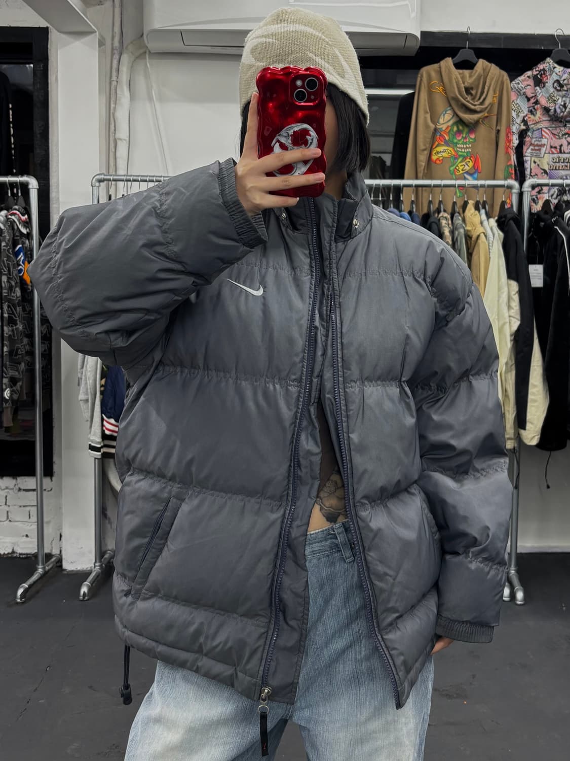 00s 나이키 덕다운 그레이 패딩 상품이미지2