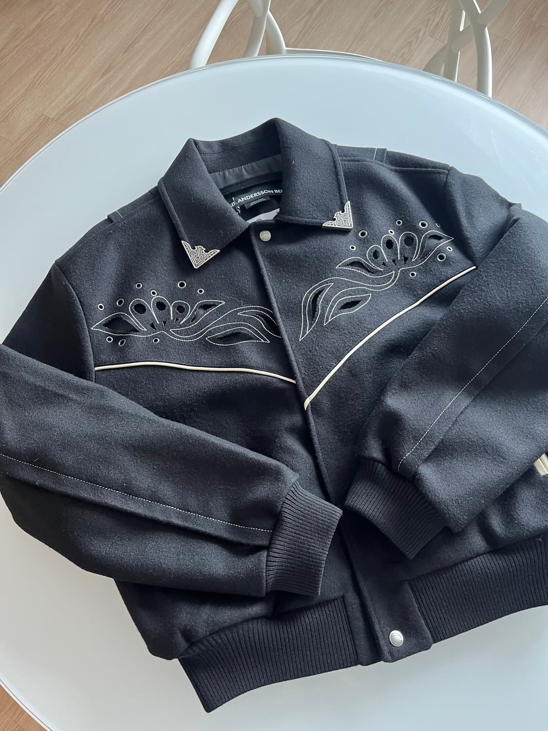 새제품) 엔더슨벨 르망 울 웨스턴 블루종L 상품이미지3