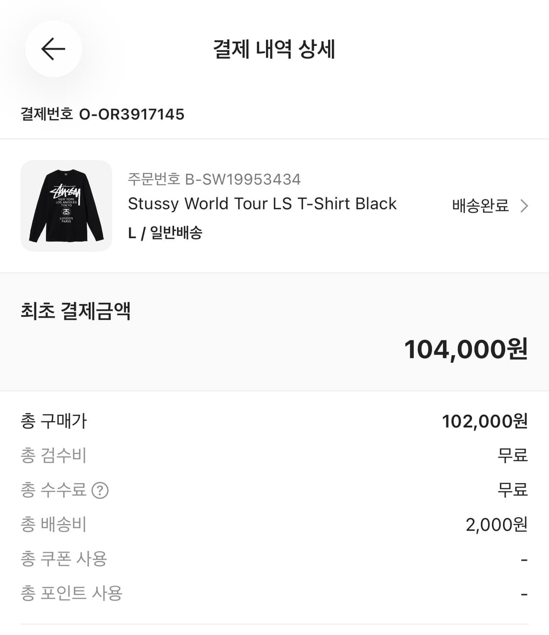 스투시 월드투어 LS 티셔츠 상품이미지3