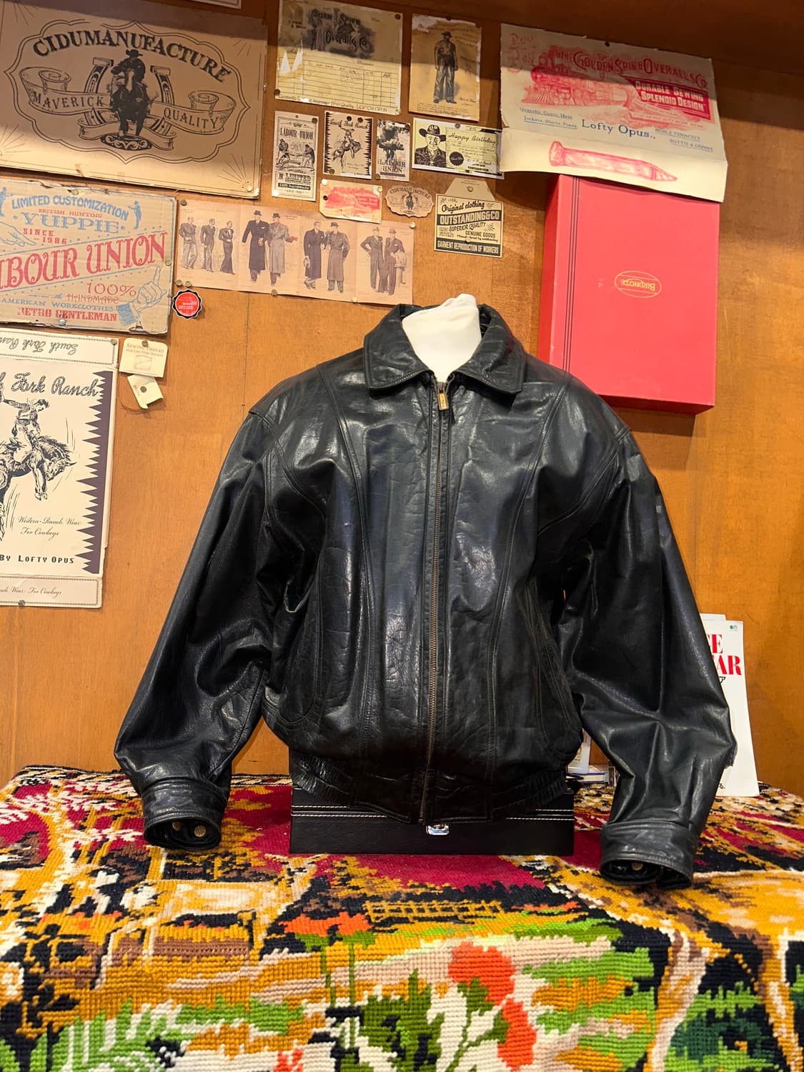 ( L-XL ) 런던포그 가죽자켓 레더자켓 봄버자켓 소가죽 양가죽 상품이미지1