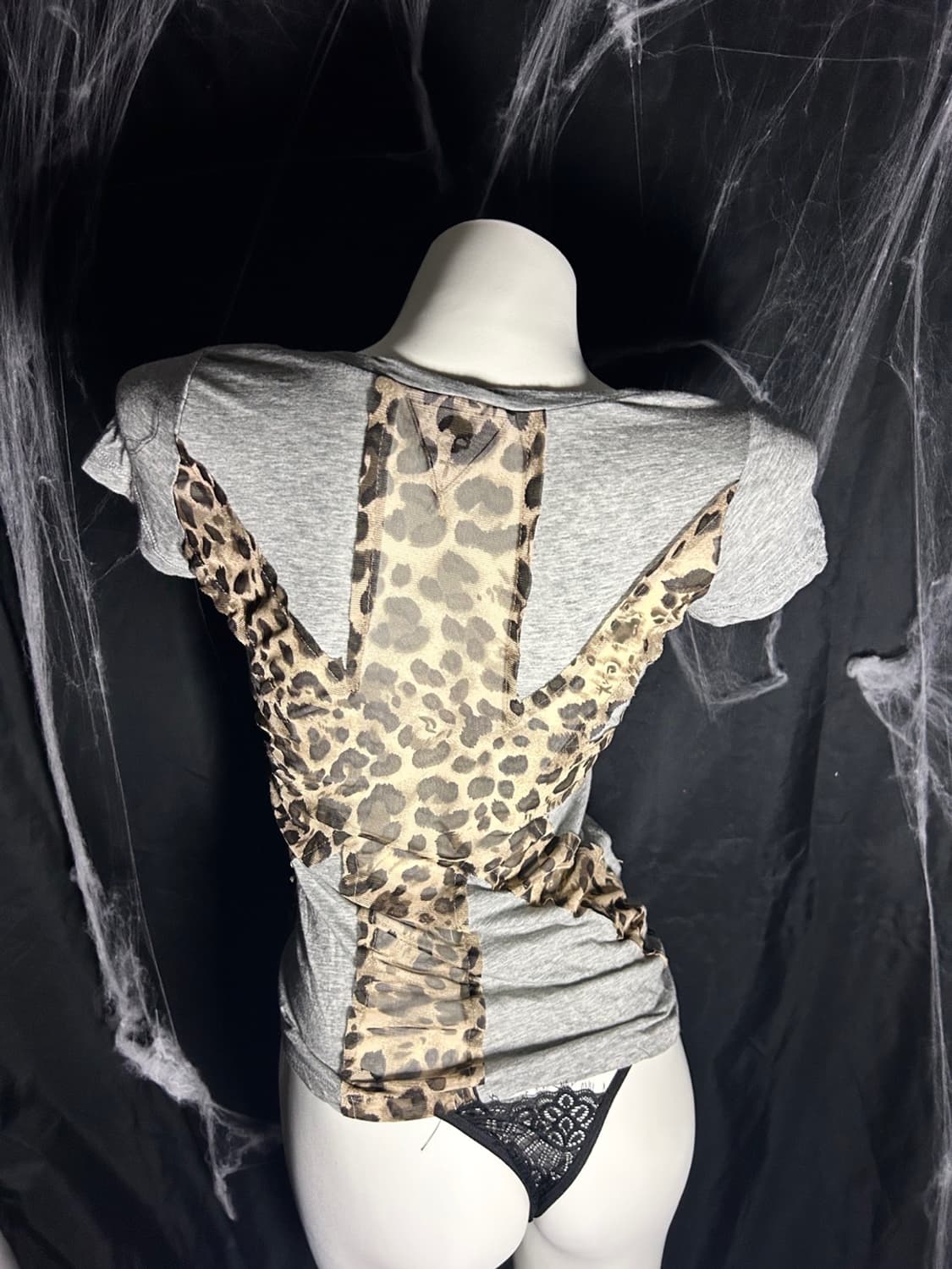skull punk y2k leopard tee 상품이미지3