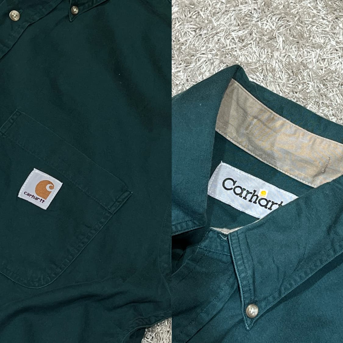 칼하트 그린 반팔 셔츠 상품이미지5