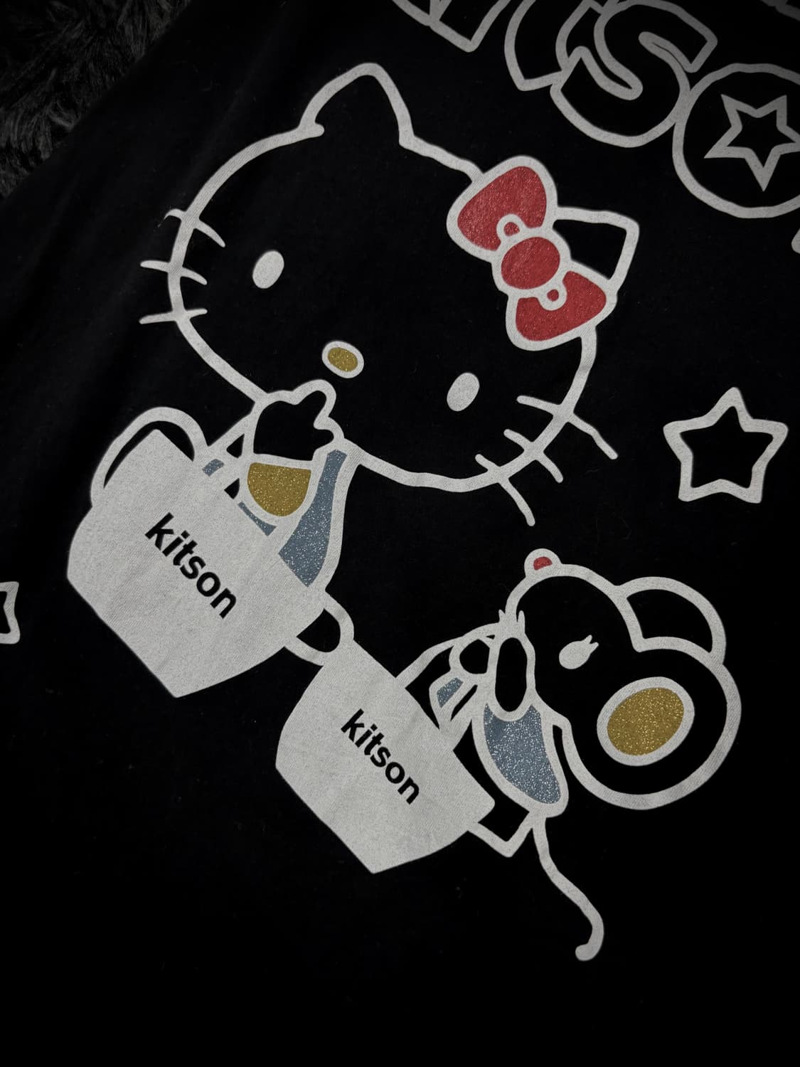 Hello Kitty 블랙 키티&조이 프린팅 반팔 티셔츠 상품이미지3