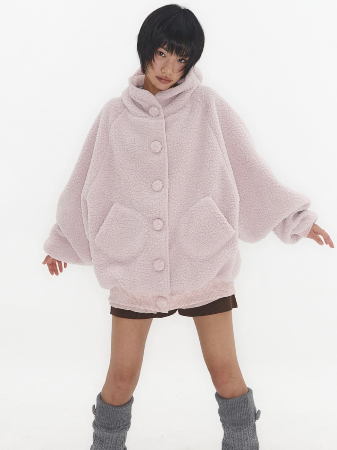 익스파이어드걸 Sherpa Cloud Jacket Misty Pink 상품이미지2