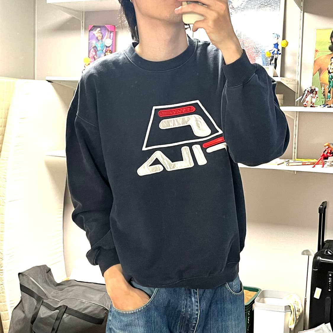 90s 올드 휠라 페이딩 스웻 셔츠 상품이미지5