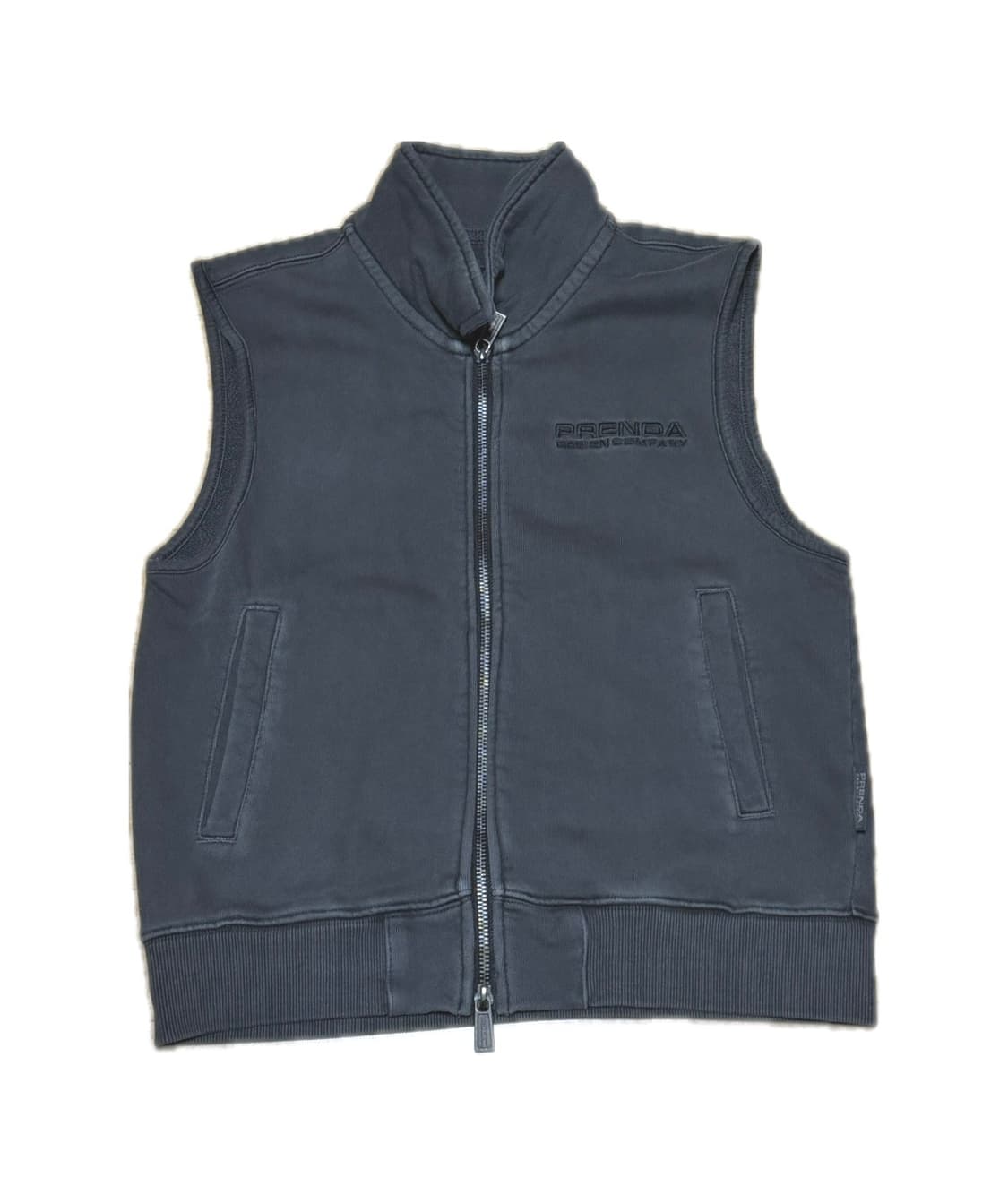 프렌다 LOGO COLLAR PIGMENT VEST BLACK 상품이미지2