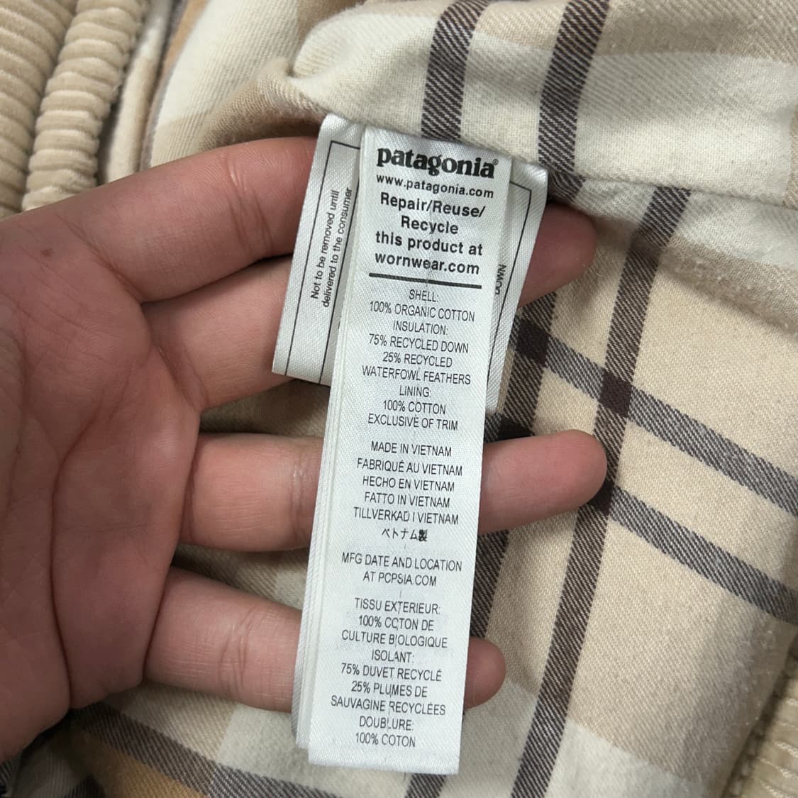 파타고니아 우먼스 코듀로이 다운 패딩(L) 상품이미지3