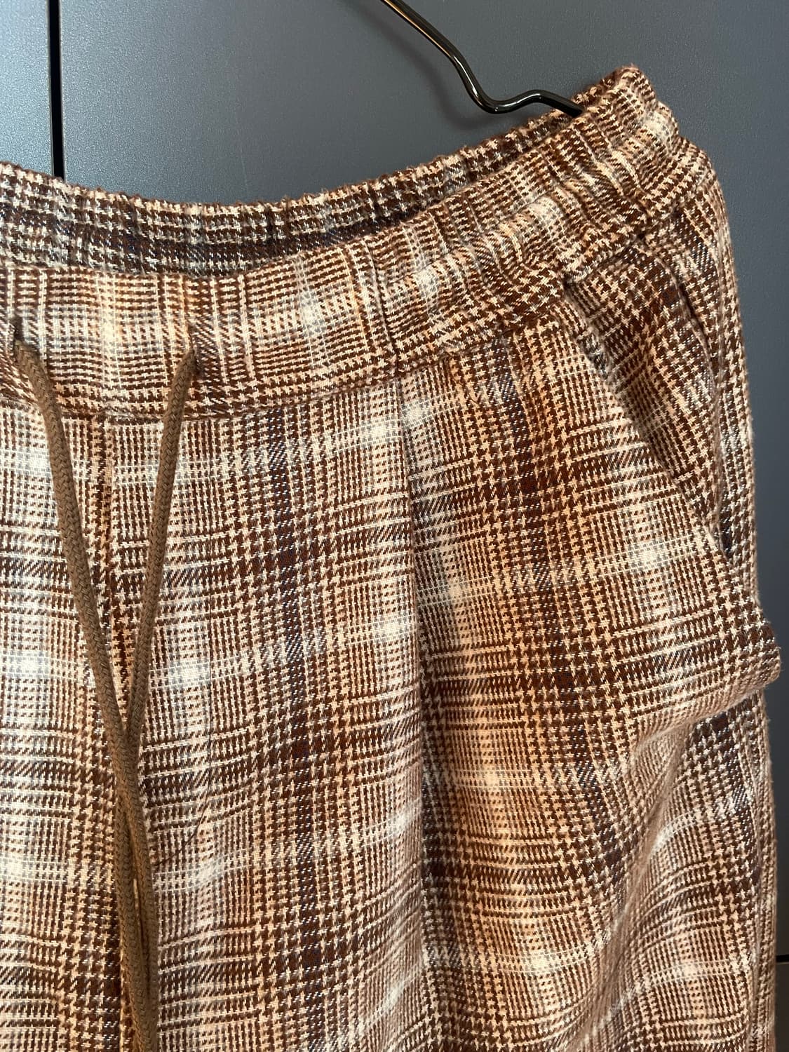 브라운 체크 파자마룩 와이드 팬츠  상품이미지2