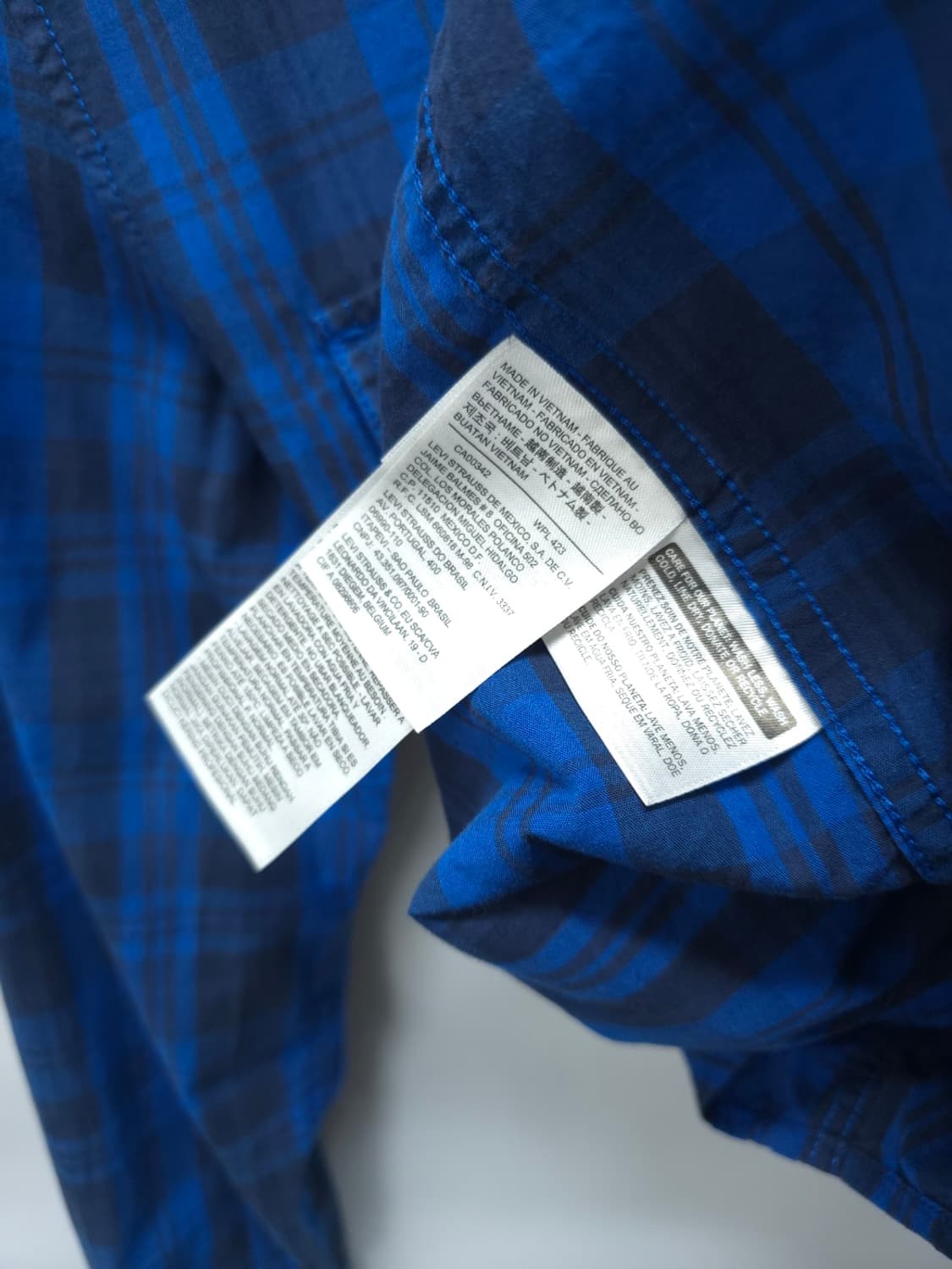 리바이스 화이트탭 블루 체크 남방 남성 셔츠 상품이미지10