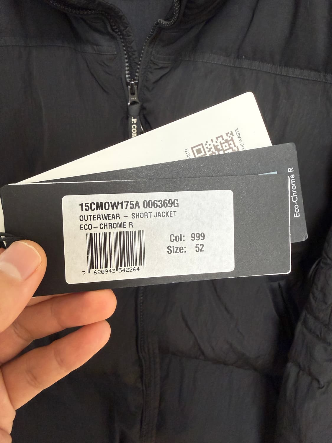 cp컴퍼니 에코 크롬 r 다운 패딩 52사이즈 블랙 상품이미지4