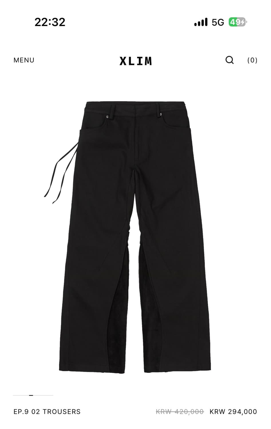 엑슬림 xlim ep9 02 trouser black 상품이미지1