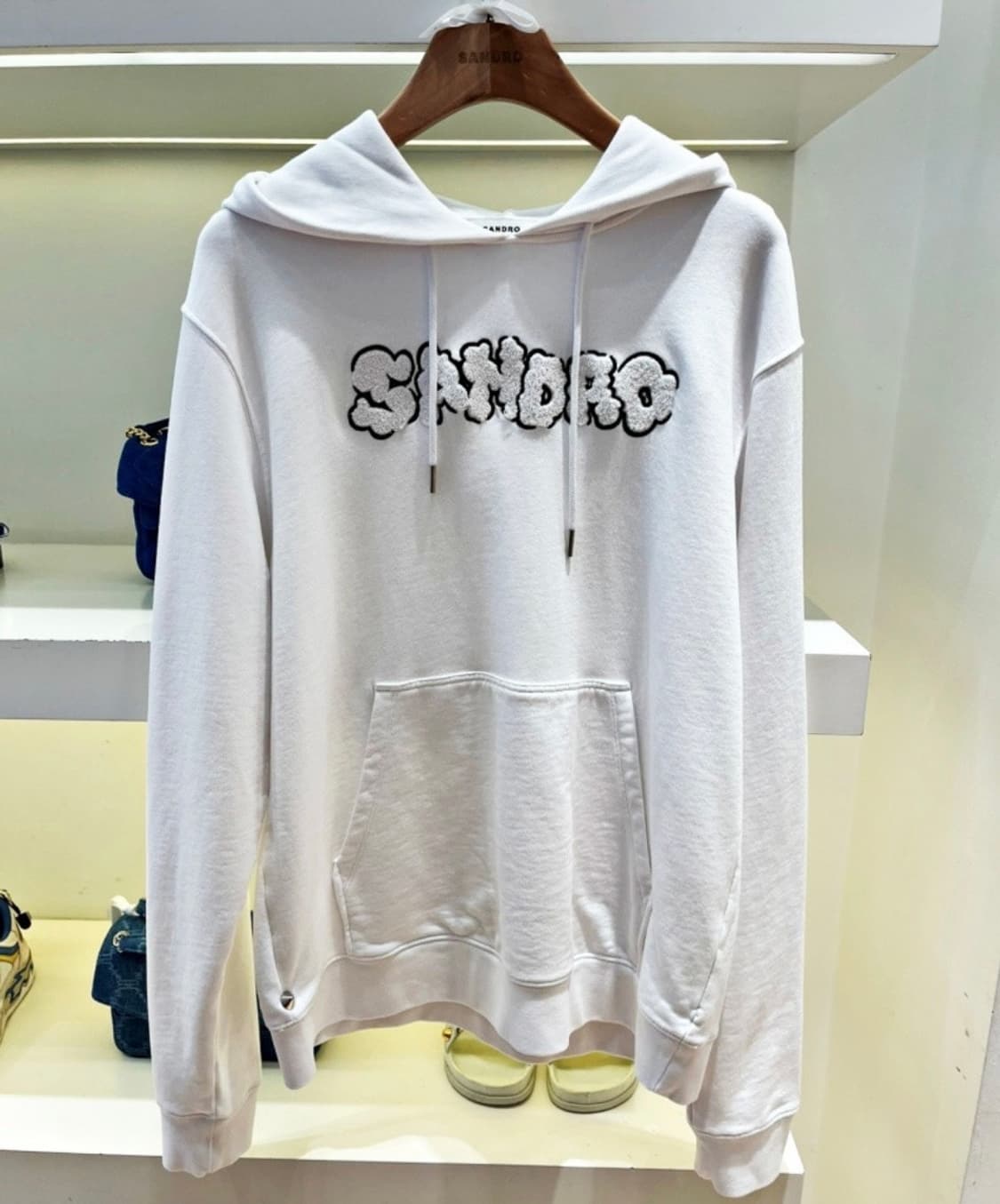 Sandro 산드로 흰색 로고 후드티 M 상품이미지1