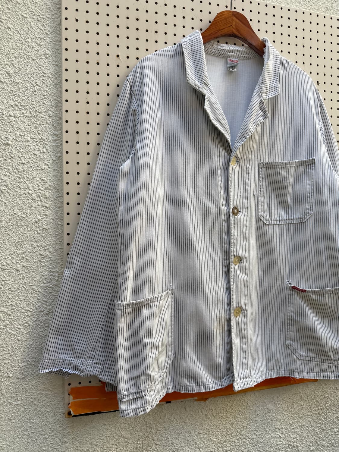 1980s EURO KARBA HICKORY STRIPE 프렌치워크자켓 상품이미지6