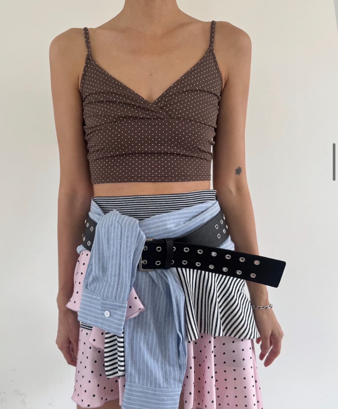 S/e/o 에스이오 DOT TANK TOP BROWN 나시 탑 상품이미지1