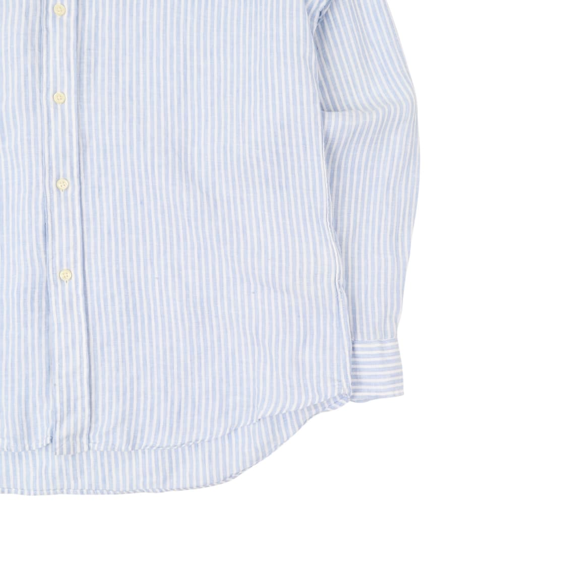 폴로 랄프로렌 qr 린넨 블루 스트라이프 클래식핏 셔츠 상품이미지4