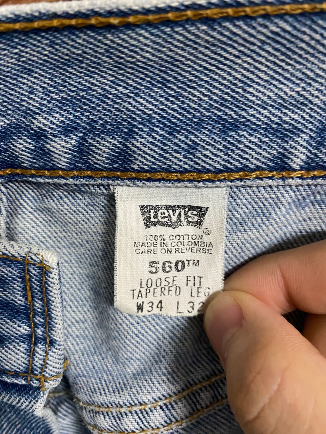 (34)90’s 리바이스 USA 560 루즈테이퍼드핏 빈티지워싱 데님팬츠 상품이미지7