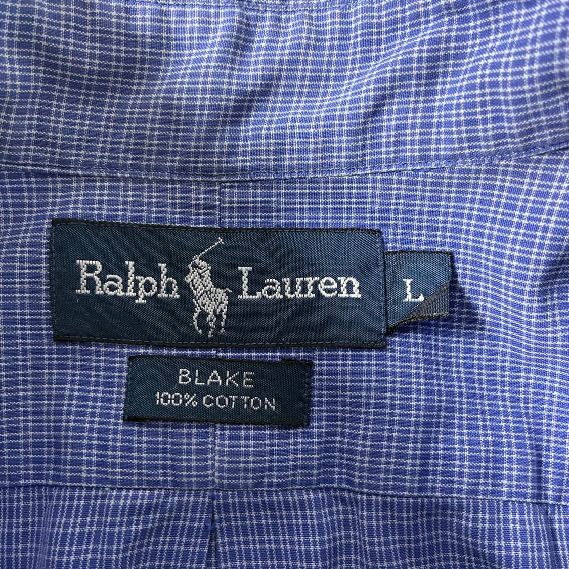 Polo  폴로 랄프로렌 자수 코튼 블루 체크 반팔셔츠  상품이미지4
