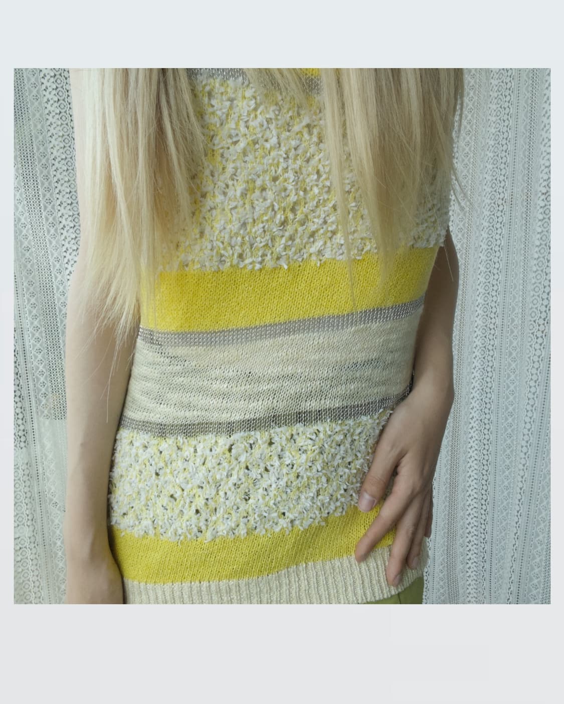 Yellow Striped Knit 옐로 롱니트 상품이미지2