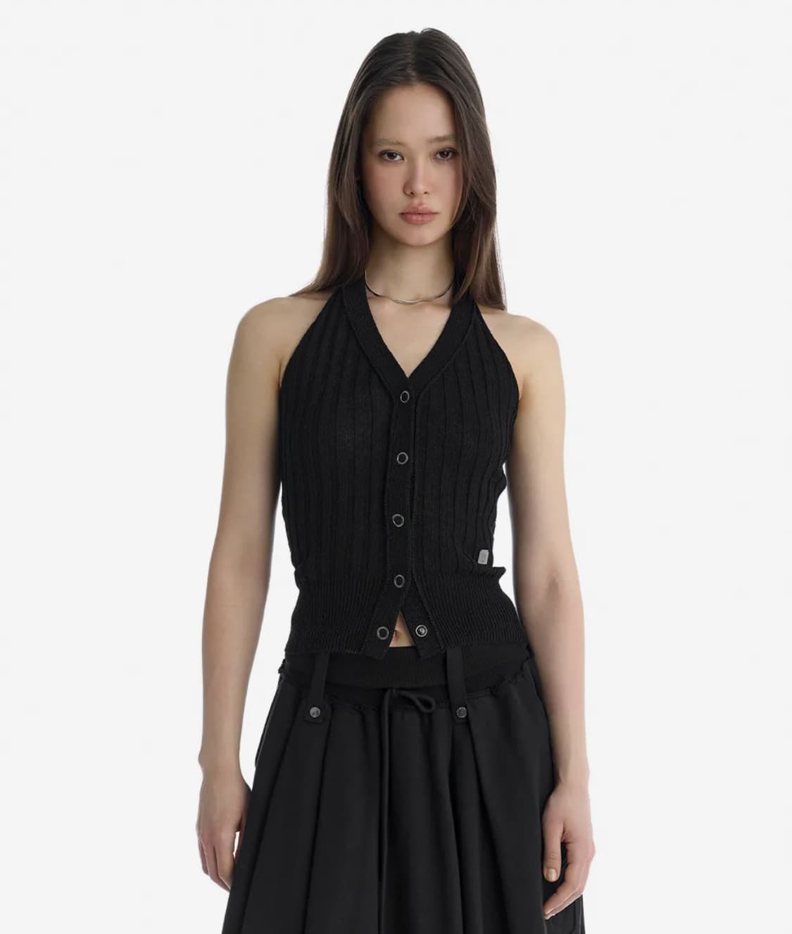 트리밍버드 홀터넥 백리스 니트탑 상품이미지1