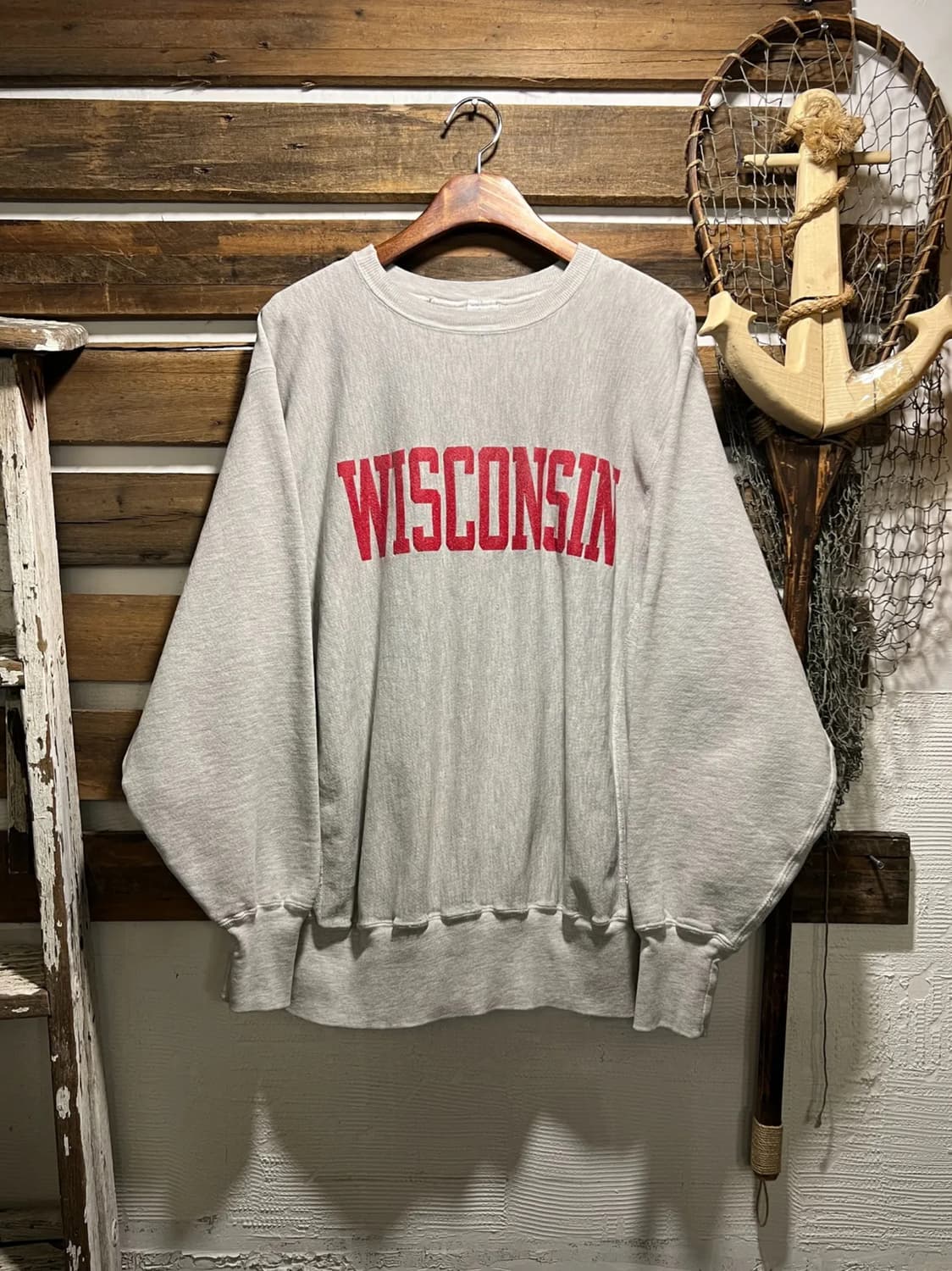 [XL]90's 챔피온 리버스위브 WISCONSIN 멜란지 스웻셔츠 상품이미지1