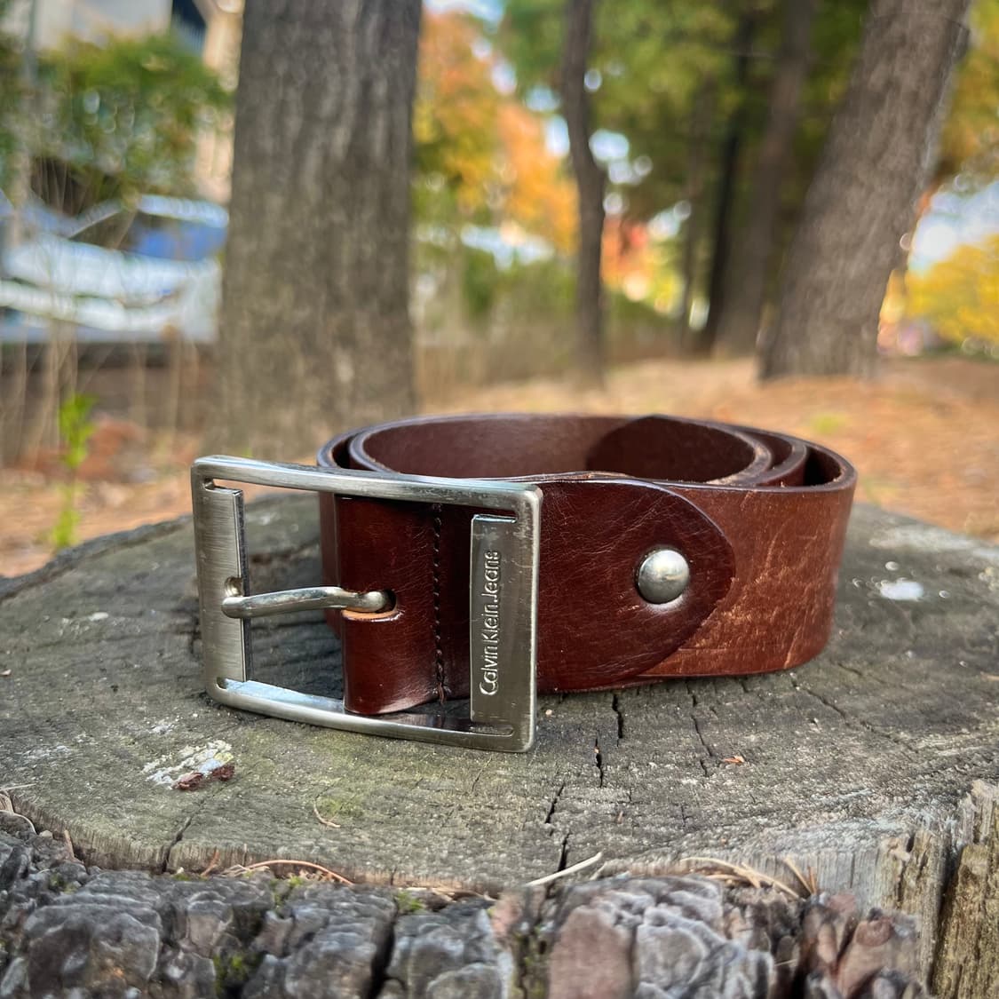캘빈 클라인 레터링 레더 벨트 상품이미지6