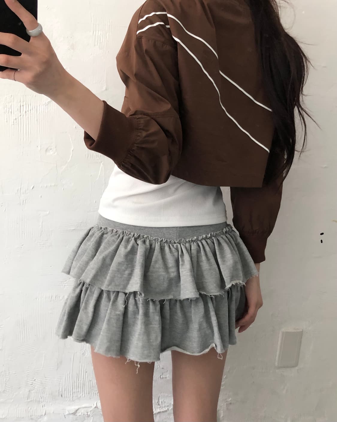 Nike 나이키 브라운 컬러 크롭 스우시 바람막이 자켓 상품이미지10