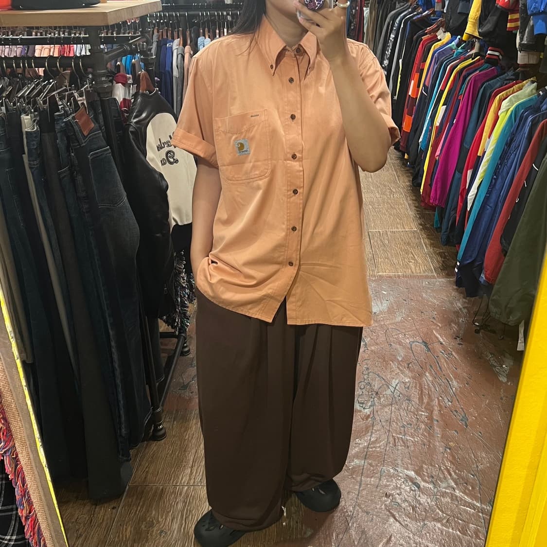 [HI]칼하트 반팔셔츠 살구색 상품이미지4