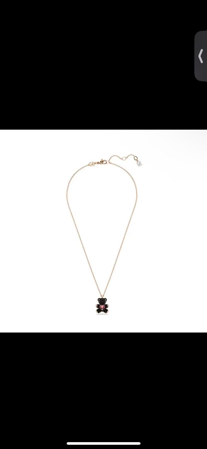스와로브스키 테디 teddy heart 블랙 목걸이 상품이미지3