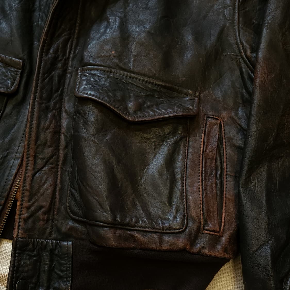 90s 빈티지 가죽자켓 A2 레더자켓 레더 플라이트 재킷 52 상품이미지8