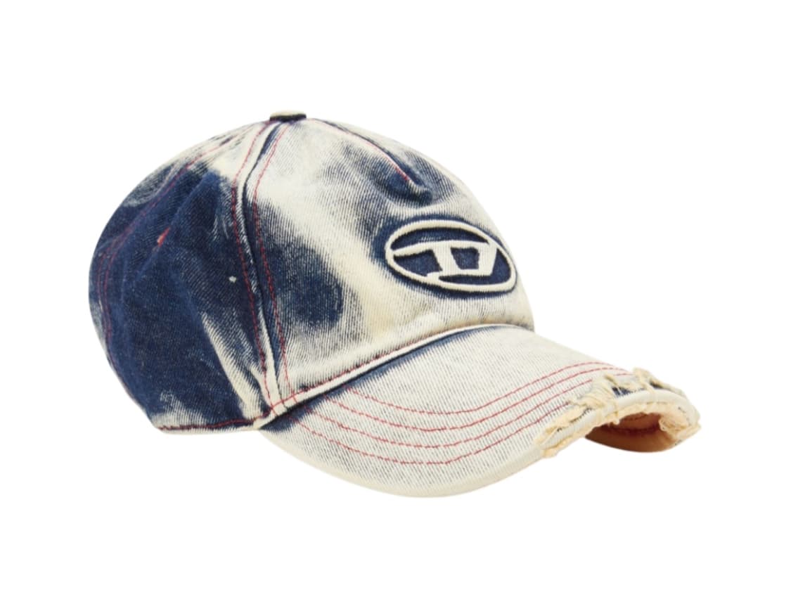 디젤 C-세이몬 트리티드 데님 베이스볼 캡 블루 화이트 상품이미지1
