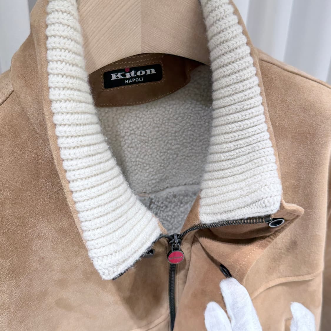 (A/52) / 키톤 스웨이드 베이지 무스탕 자켓 상품이미지4